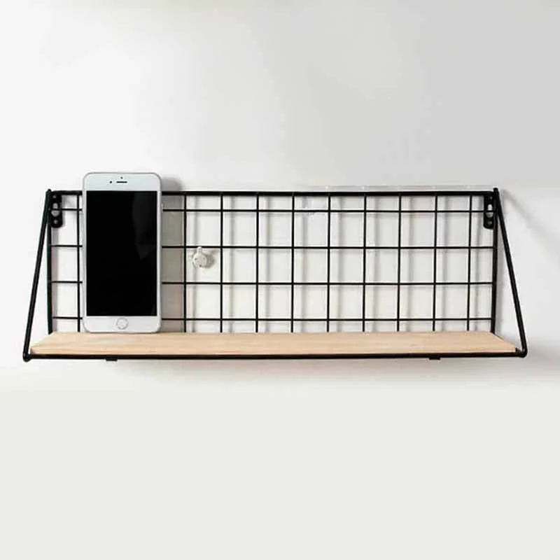 Estante Decorativo con Adhesivos Madera y Metal