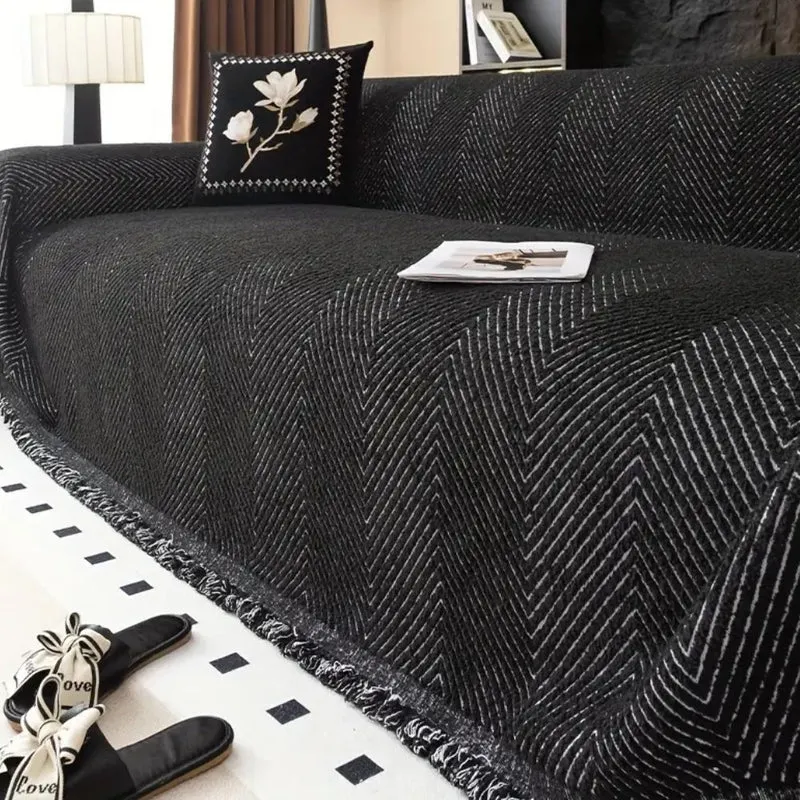 Modern Herringbone Sofa Cover for Daily Protection