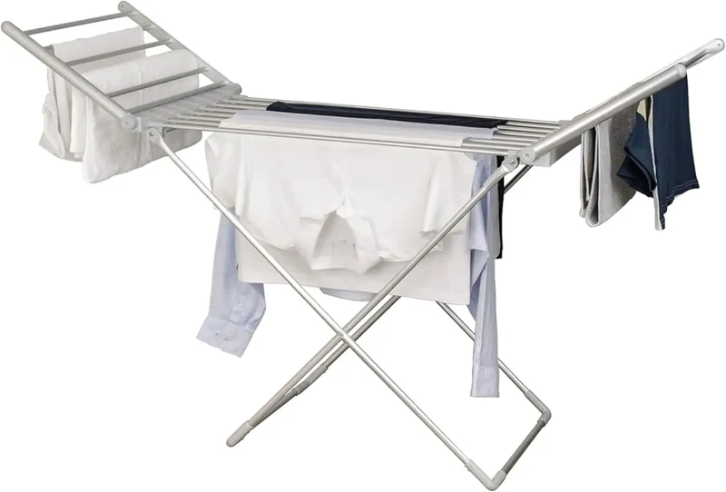 Foldable Heated Clothes Dryer with Extendable Wings