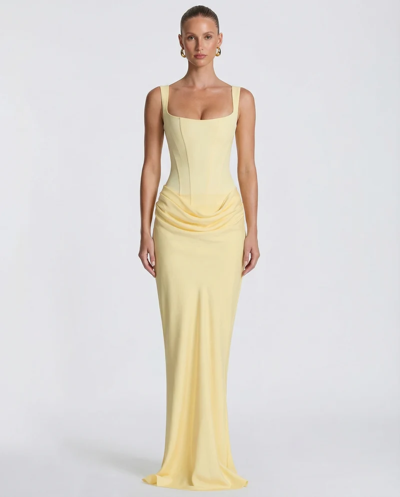 Women's Fitted Hourglass Maxi Dress