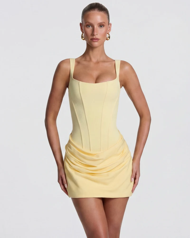 Mini Dress with Draped Design