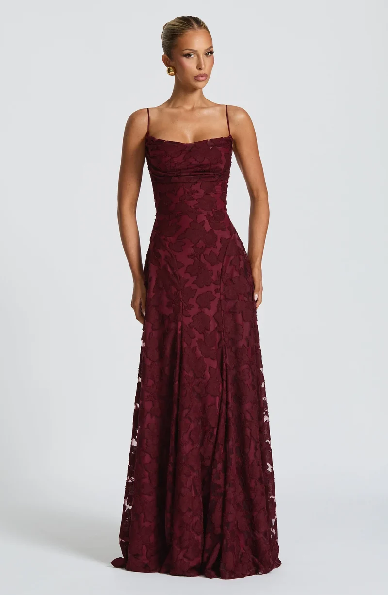 Elegant Maxi Dress with Draped Effect