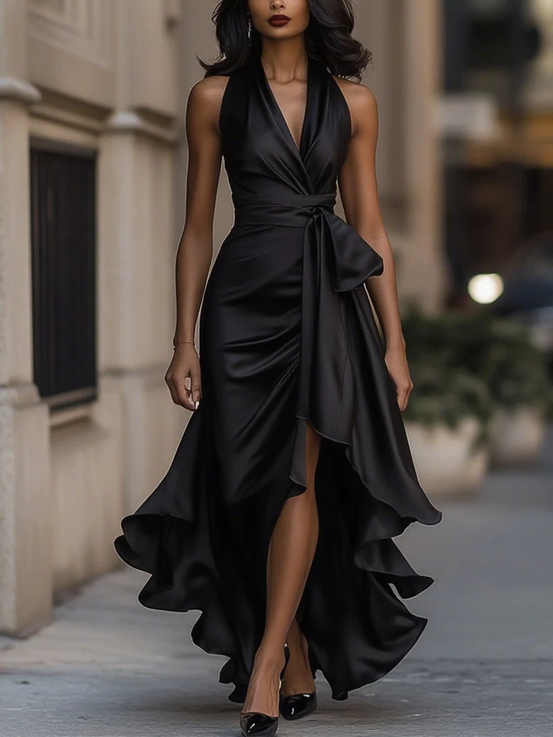 Women's Maxi Evening Wrap Dress