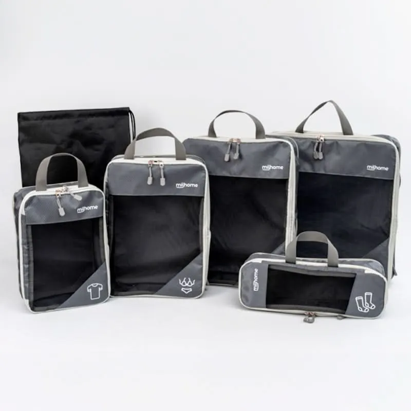 Set de 5 Bolsas Organizadoras para Viaje Milhome