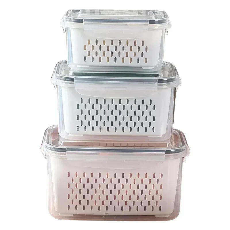 Set de 3 Taper Organizador Alimentos Apilables con Canasto