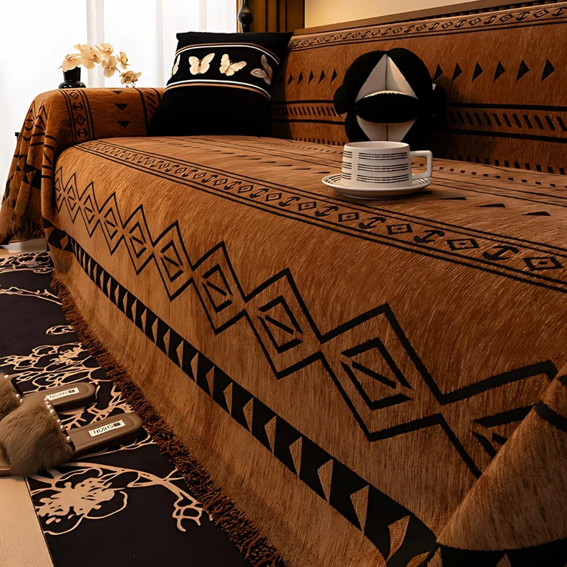 Sofa cover with tribal pattern for couches and living rooms – scratch protection