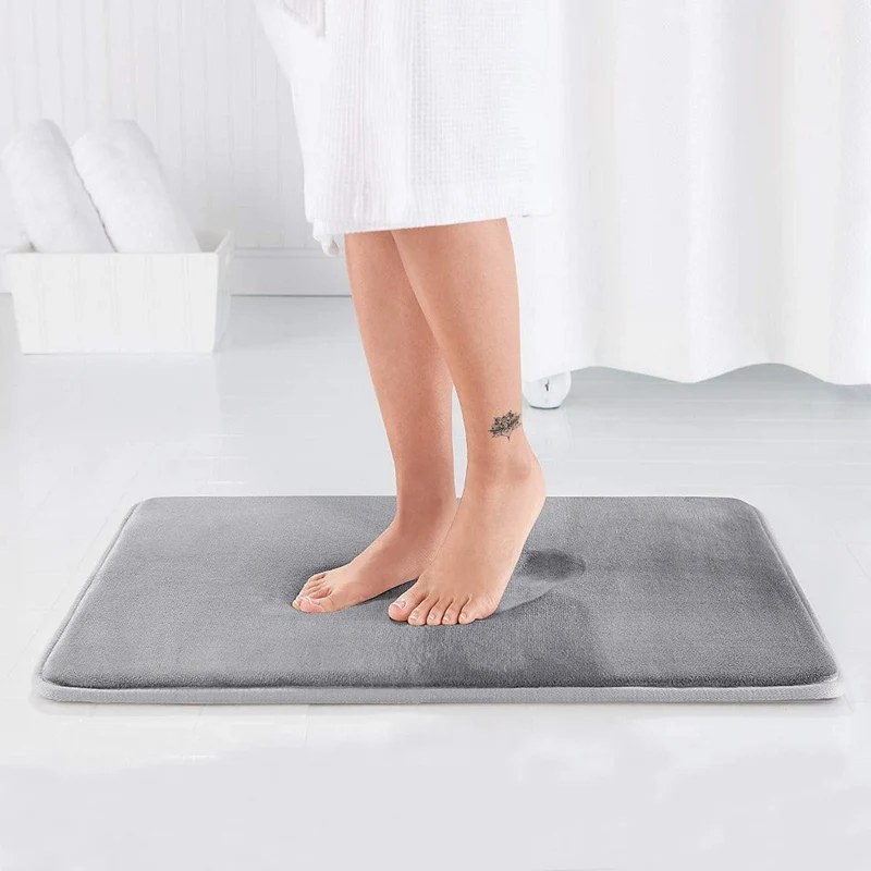 Advanced quick-drying memory foam non-slip bathroom rug