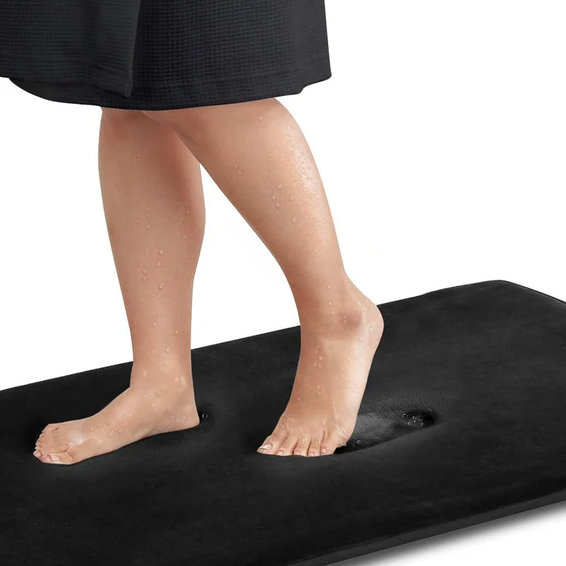 Advanced quick-drying memory foam non-slip bathroom rug