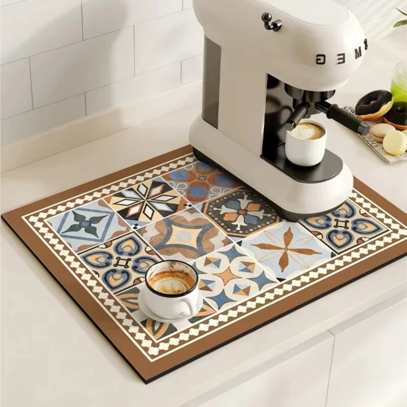 Decorative retro absorbent coffee mat