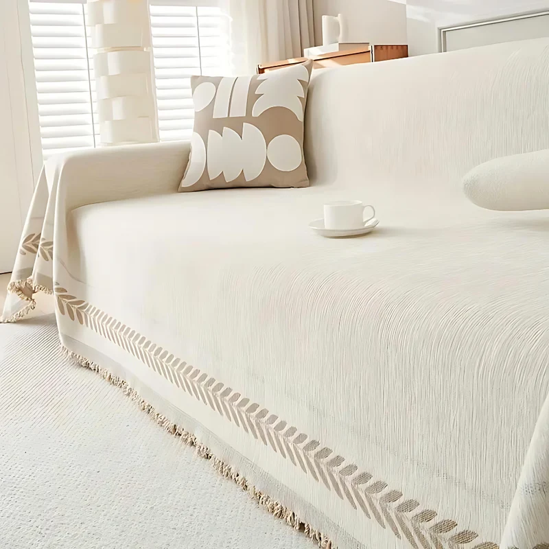 Stylish stain-resistant microfiber sofa cover for home use