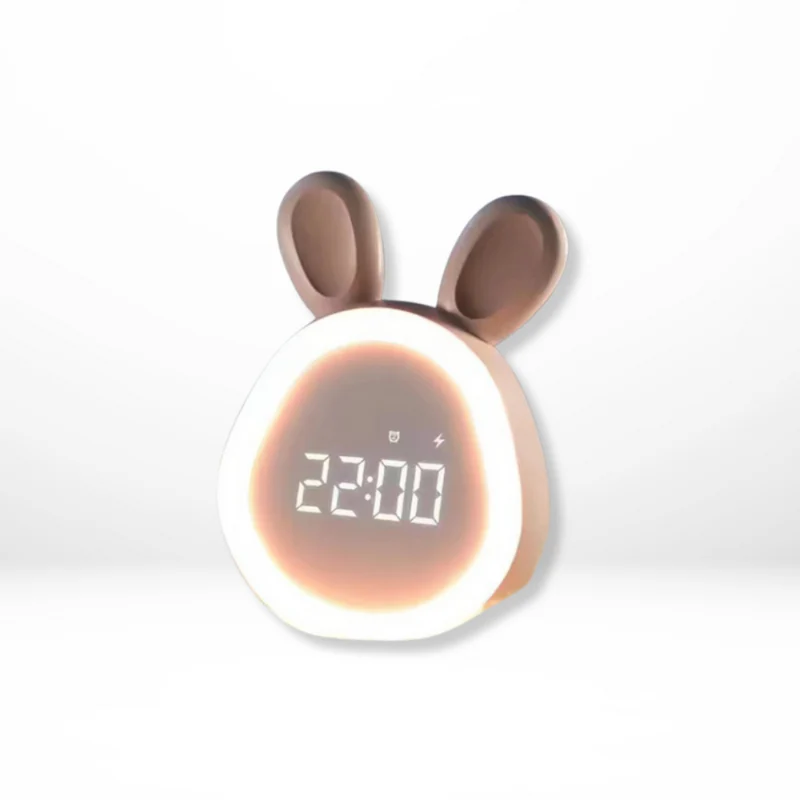 Cute LED rabbit clock with lamp – perfect for children