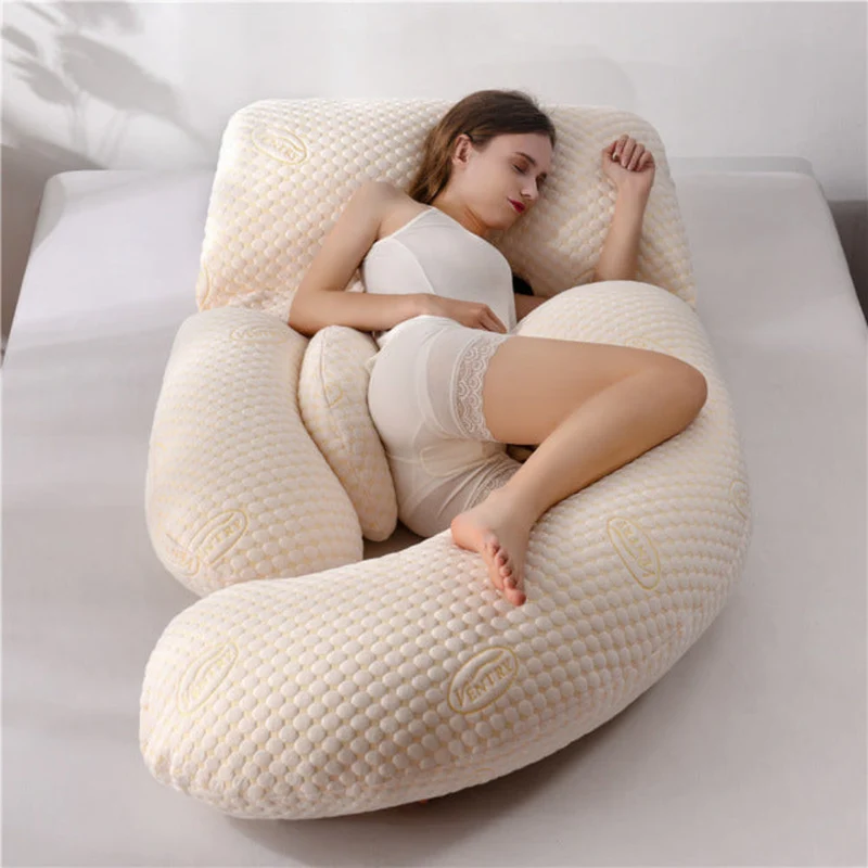 Soft supportive U-shaped pregnancy pillow