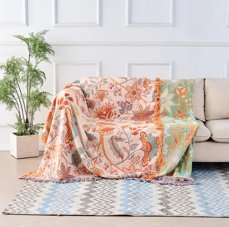 Elegant Rustic Floral Boho Blanket