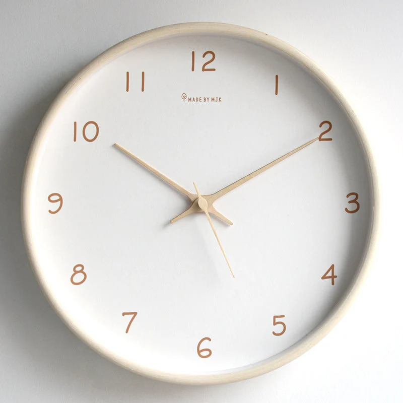 Natural Wood Wall Clock with Silent Mechanism