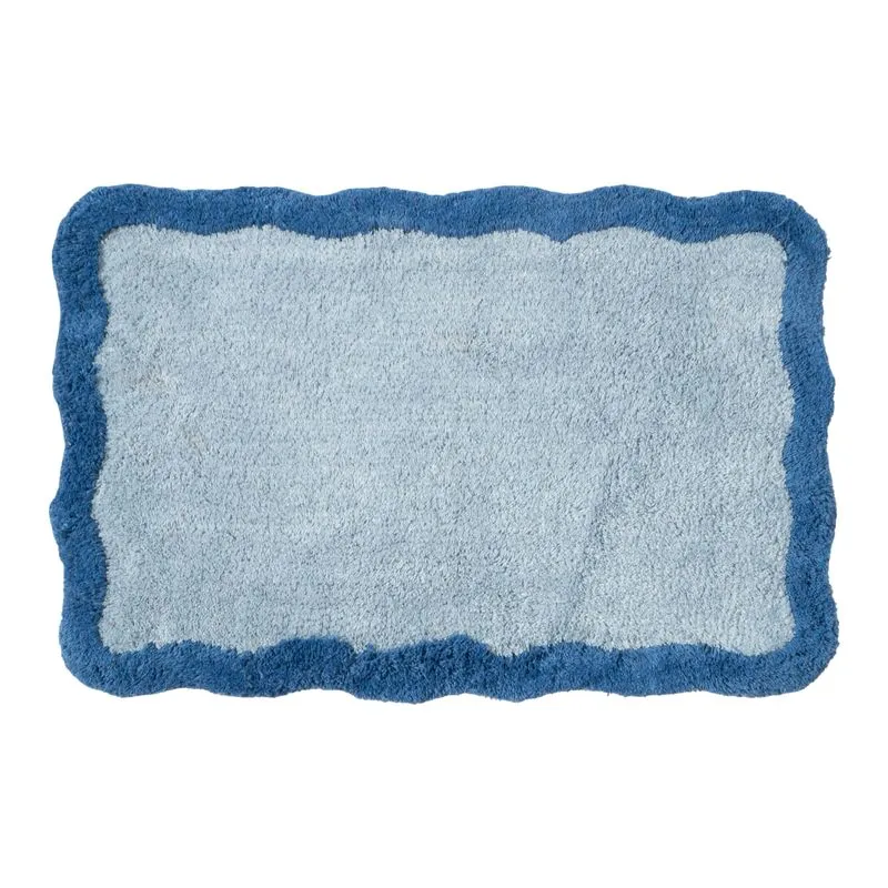 ALFOMBRA BAÑO 40X60CM ONDAS AZUL