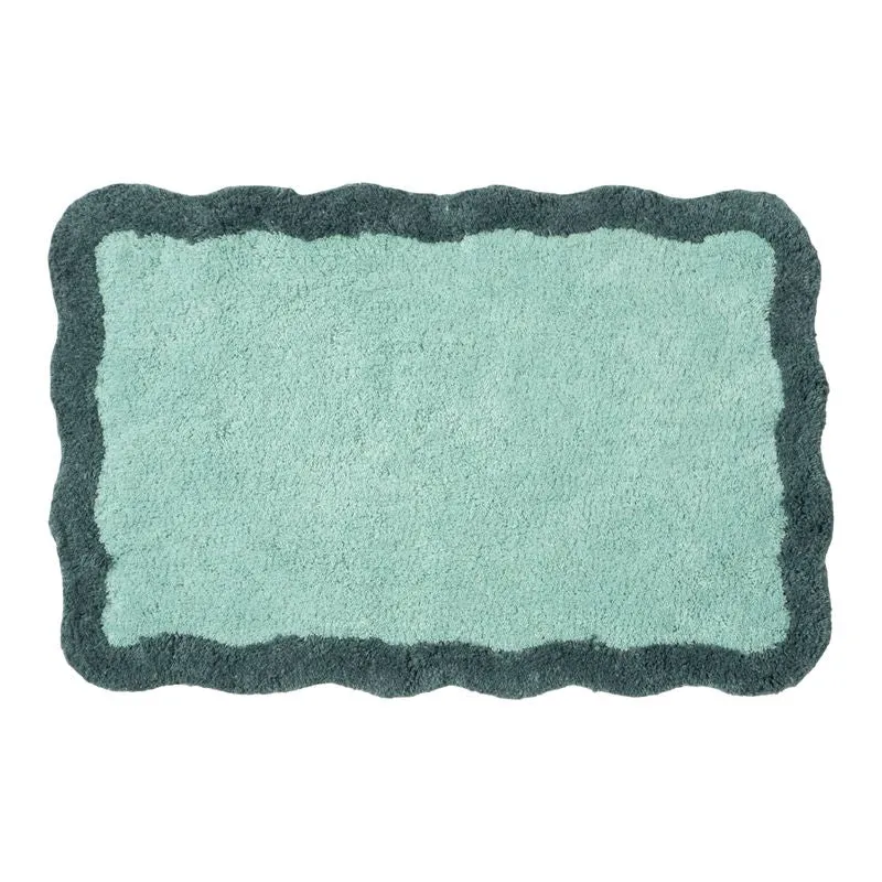 ALFOMBRA BAÑO 40X60CM ONDAS VERDE