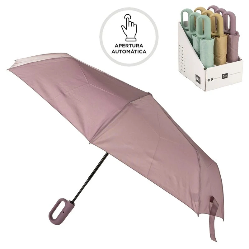 PARAGUAS PLEGABLE AUTO. FIBRA ANTIVIENTO