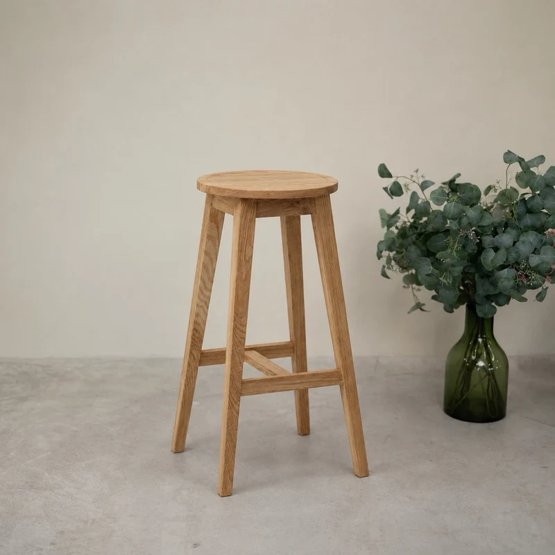 Pack de 2 Taburetes de Bar de Madera Maciza de Roble Diana | NordicStory