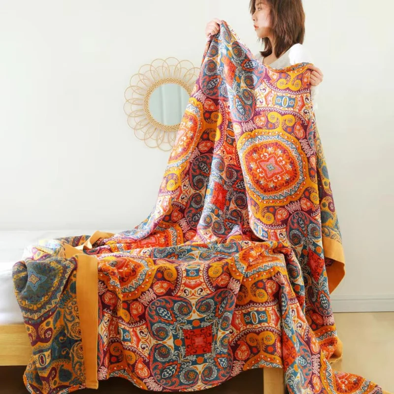 Innovative reversible cooling boho blanket for peaceful sleep