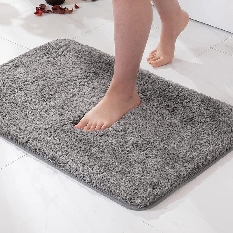 Extremely cozy plush microfiber bathroom rug