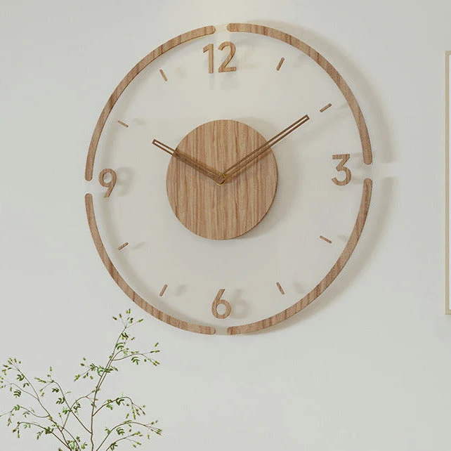Minimalist modern Scandinavian wooden wall clock