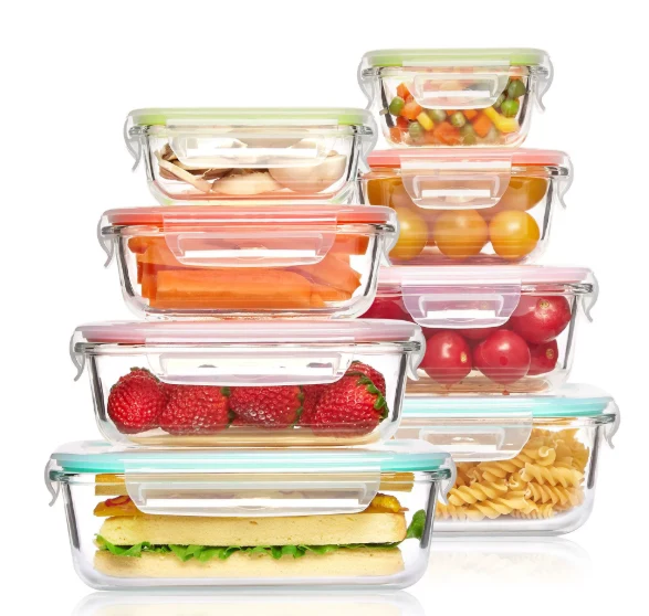 Modern set of glass food containers – Ideal for meal prep
