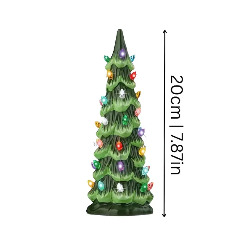 Festive Ceramic Christmas Tree with LED Lights