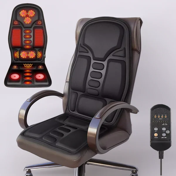 Relaxing Heated Massage Pillow for Chairs and Cars
