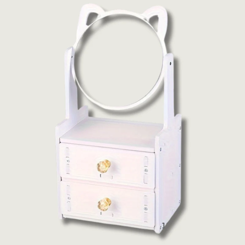Functional makeup mirror with storage – Pointed cat ears
