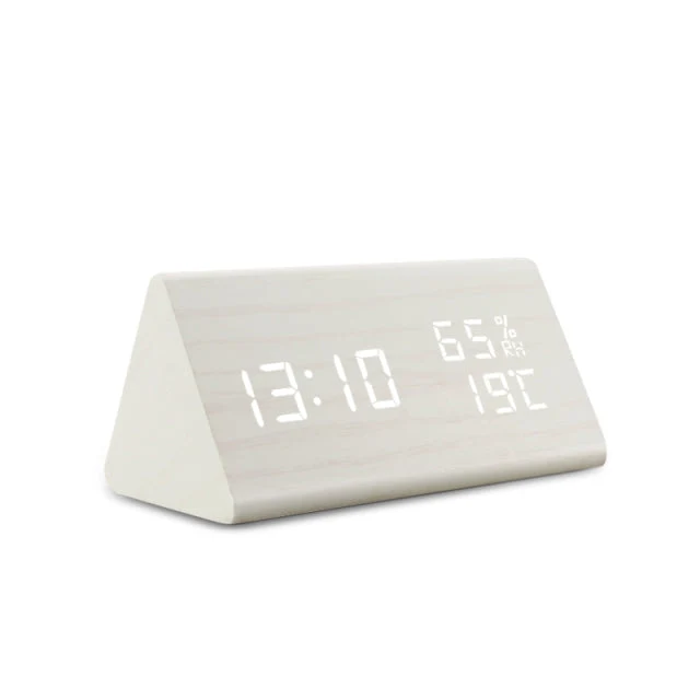 Minimalist Wooden Digital Alarm Clock – LED Display