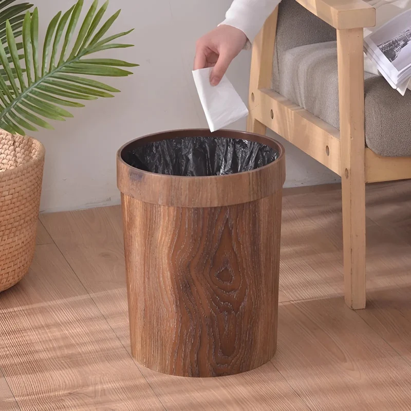 Minimalist Nordic Wooden Trash Bin