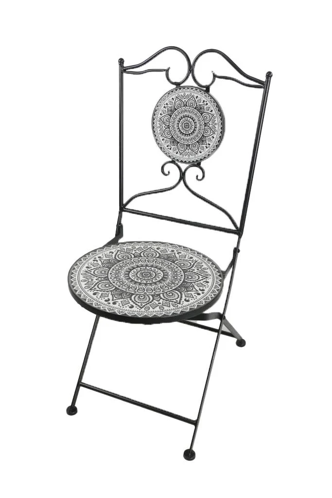 SILLA FORJA CERAMICA 42X50X94 MOSAICO MULTICOLOR