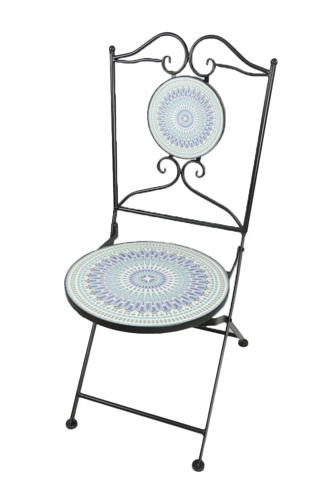 SILLA FORJA CERAMICA 42X50X90 MOSAICO MULTICOLOR