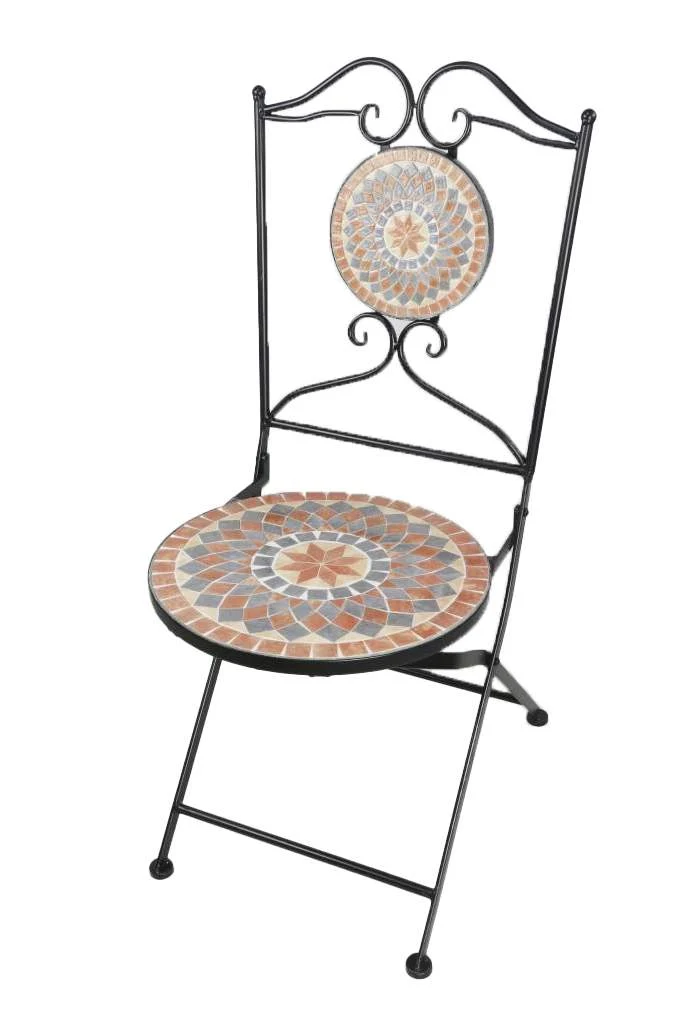 SILLA FORJA CERAMICA 42X50X90 MOSAICO MULTICOLOR
