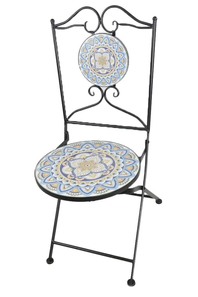SILLA FORJA CERAMICA 42X50X90 MOSAICO MULTICOLOR