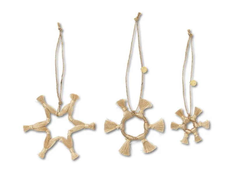 Set 3 Adornos Estrellas Yute