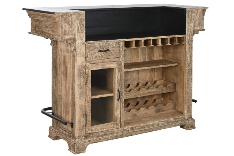 MUEBLE BAR MANGO METAL 152X61X107 BARRA NATURAL