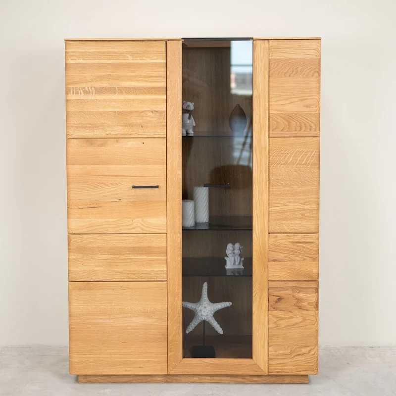 Armario Vitrina de madera maciza de roble Arvik | NordicStory