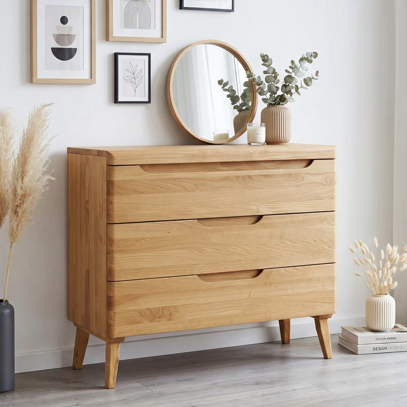 Cómoda de madera maciza roble Milan | NordicStory