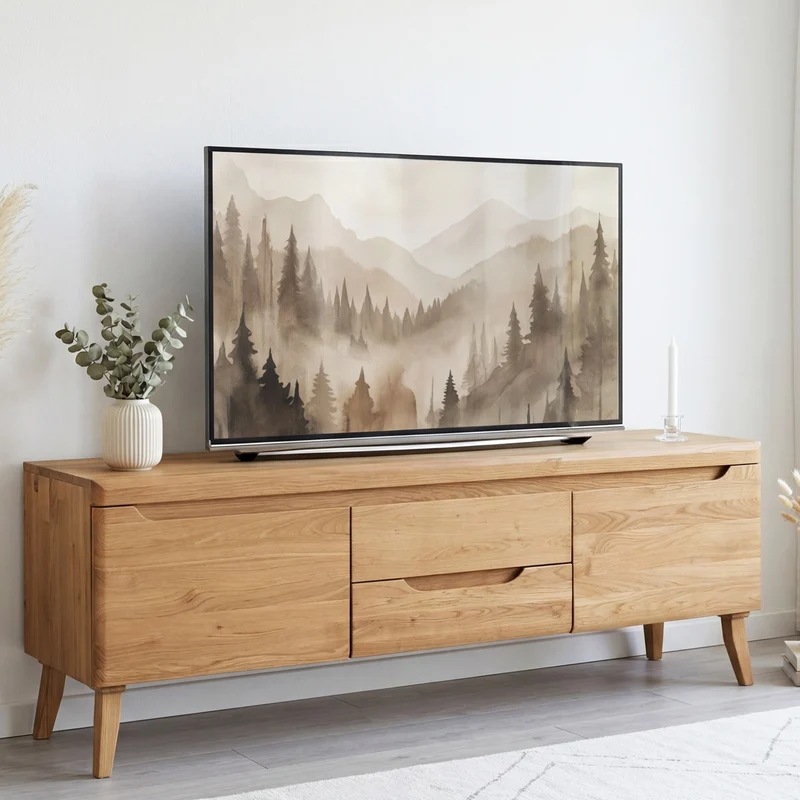 Mueble de TV de madera maciza de roble Milan | NordicStory