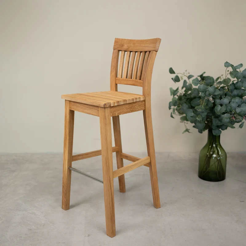 Taburete de bar de madera maciza de roble Provance | NordicStory