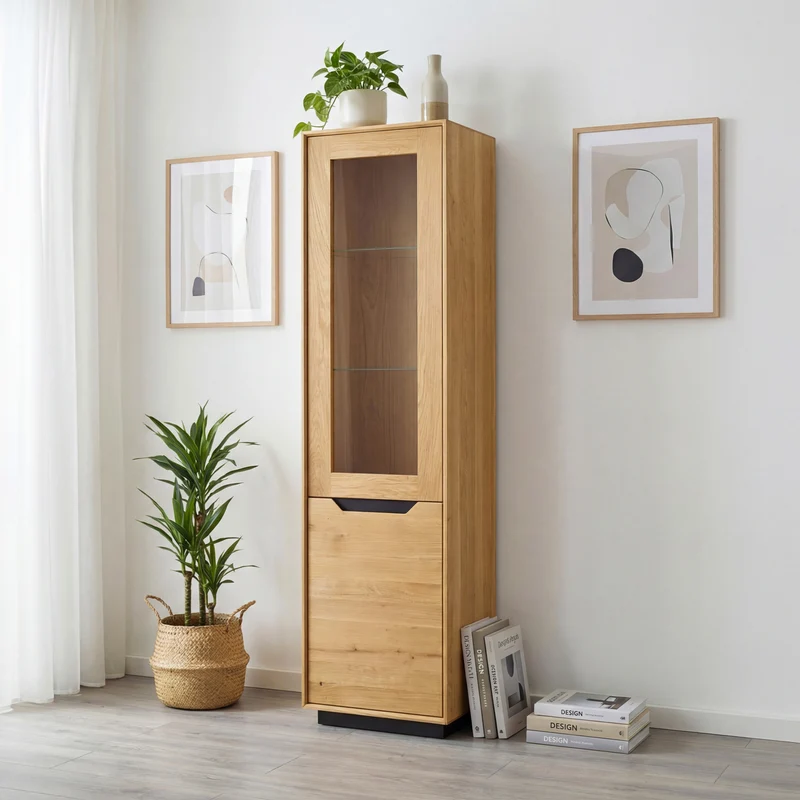 Vitrina de madera maciza roble Bremen 1 | NordicStory