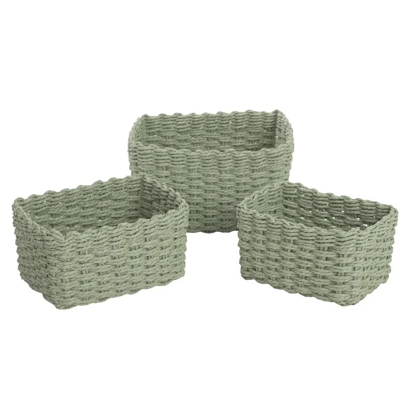 JUEGO 3 CESTAS RECTANGULARES 2 VERDE AGUA