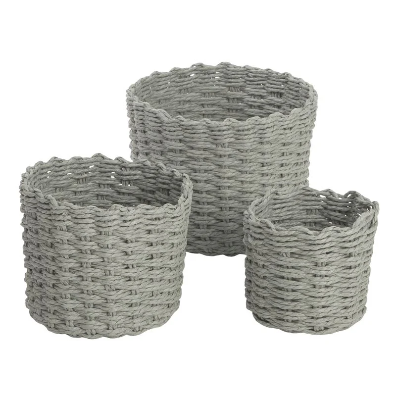 JUEGO 3 CESTAS REDONDAS GRIS