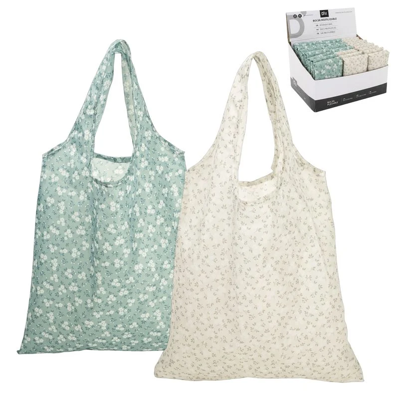 BOLSA COMPRA PLEGABLE FLORES