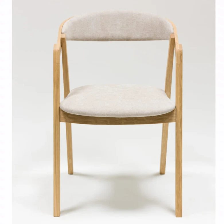 Pack de 2 o 4 Sillas de Comedor de madera maciza de roble Knut, tapizado Beige/Gris Antracita | NordicStory