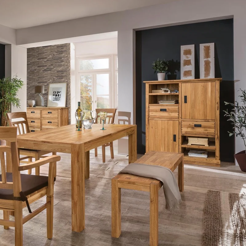Banco rustico de madera maciza de roble Provance | NordicStory