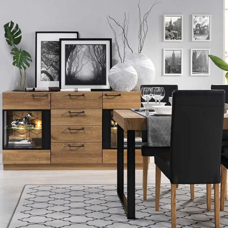 Cómoda aparador madera de roble MOZAIK 47 | LoftStory