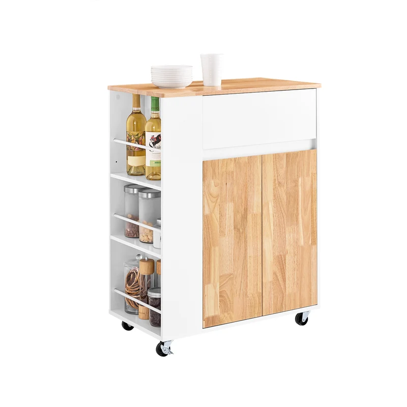 SoBuy FKW132-WN Carrito de Cocina Armario auxiliar con Rueda 70 x 40 x 90 cm Blanco