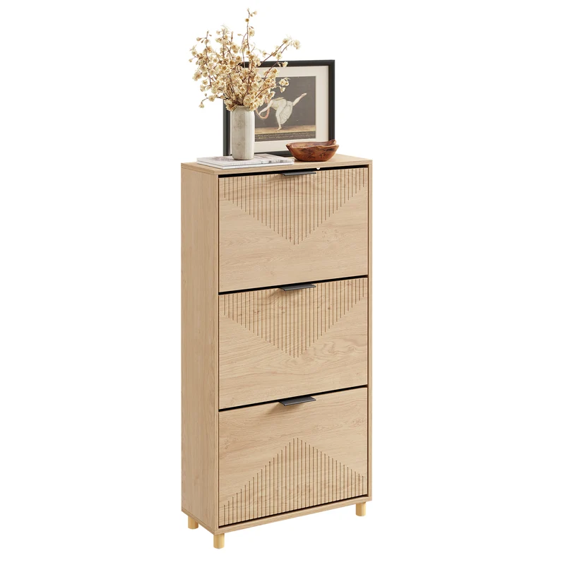 Preventa-SoBuy FSR213-N Zapatero Estrecho Madera 24cm Diseño nórdico